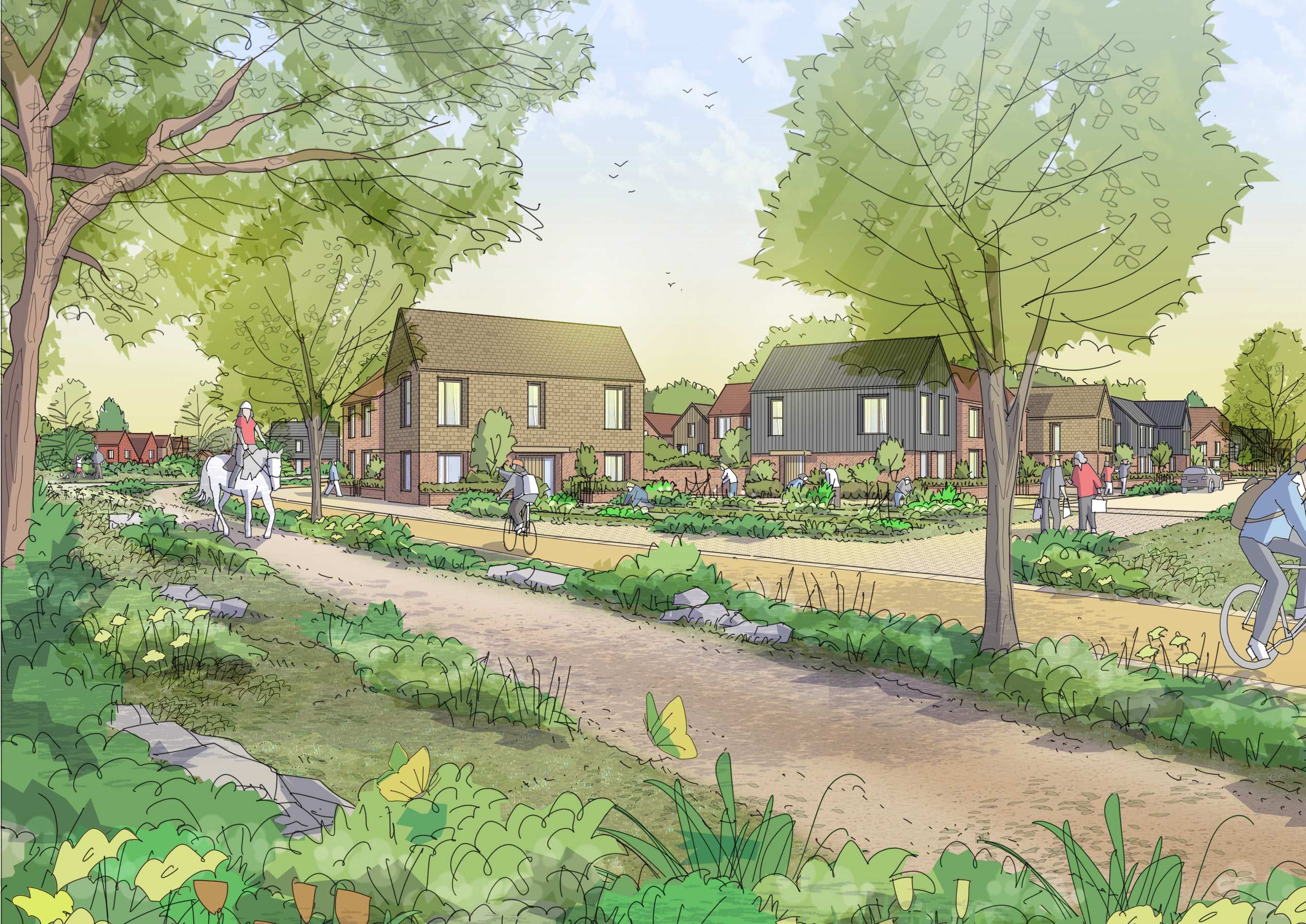 Radlett New Garden Suburb with Bridleway 